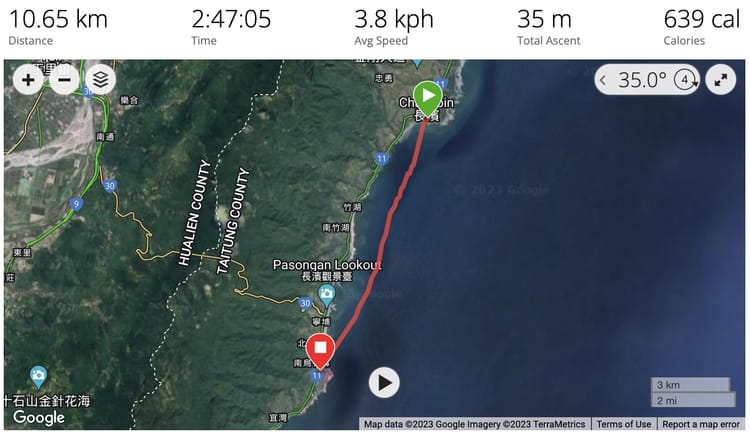 航海日誌2023.8.24 南長濱海域10.6公里長航