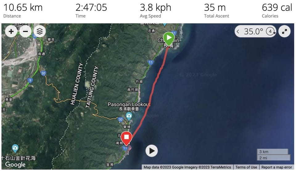 航海日誌2023.8.24 南長濱海域10.6公里長航